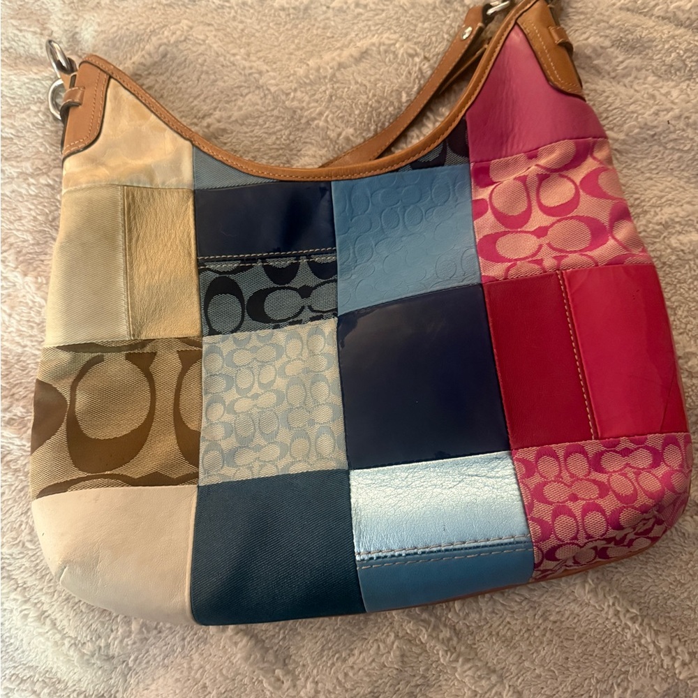 Coach Multicolor Patchwork Hobo Bag